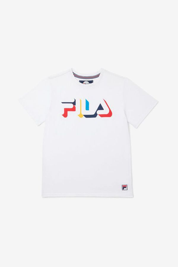 Camisetas Fila Niños Blancas - Shadow 3D White - España 289156SPF